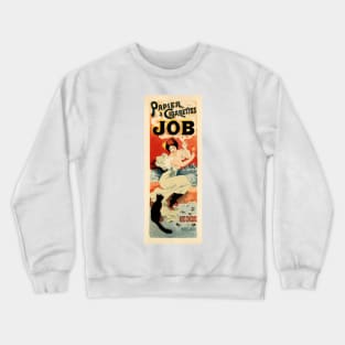 JOB PAPIER CIGARETTES by Georges Meunier Paris 1889 Vintage Art Nouveau Advertisement Crewneck Sweatshirt